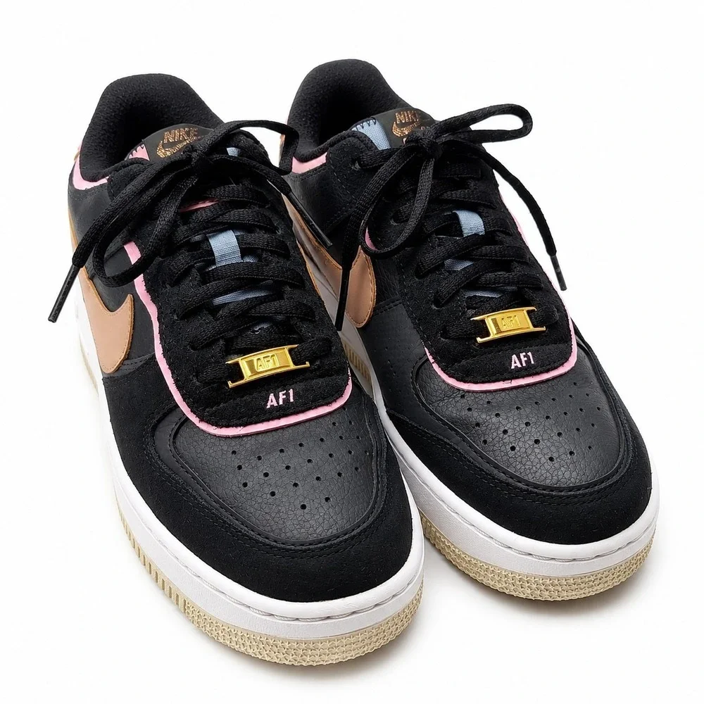 NIKE Air Force 1 Shadow Sneaker Womens Sz 7 Black Light Artic Pink Athleisure